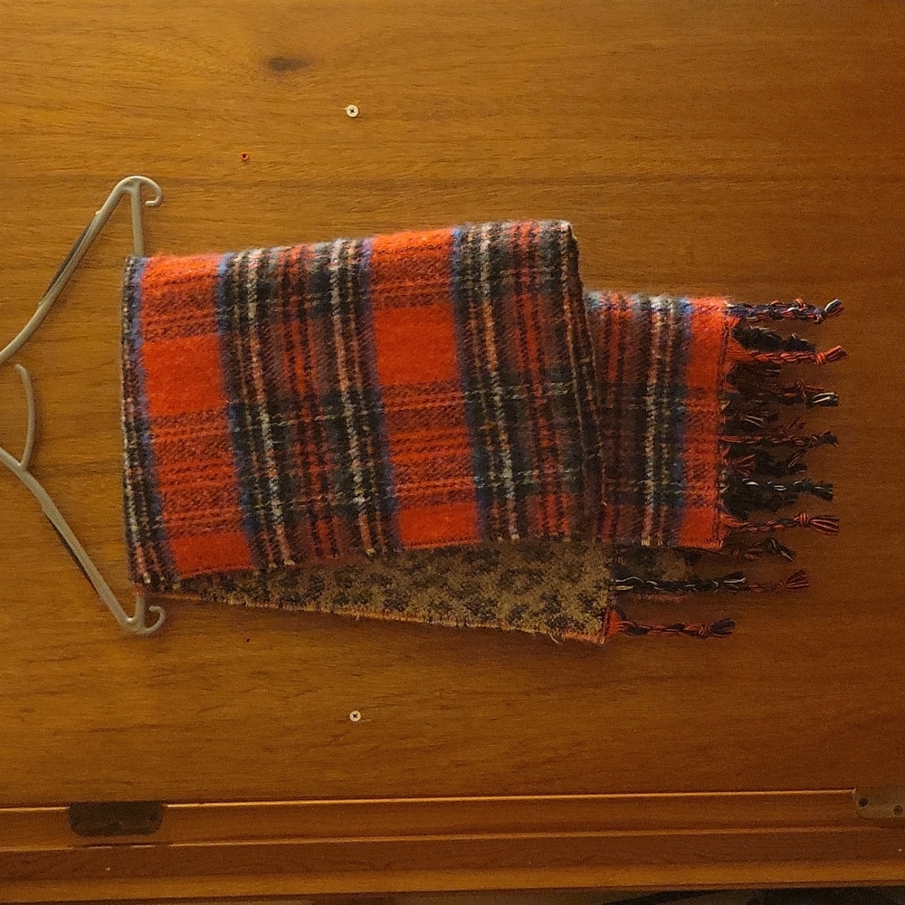 Steve Madden blanket scarf with tartan and cheetah print
